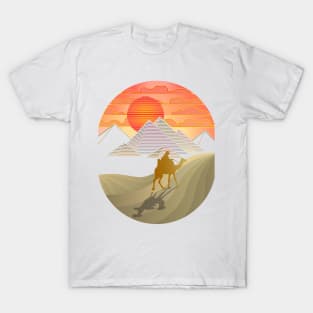 The beautiful pyramids of giza with hot weather T-Shirt